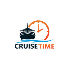 Cruise Time Logo Template Design Vector, Emblem, Design Concept, Creative Symbol, Icon