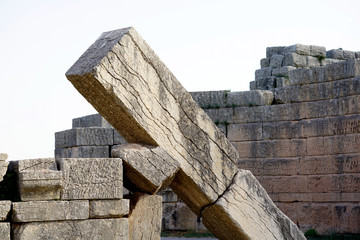 Detail of the Arcadia Gate on the way to go to Ancient Messene,Peloponnese