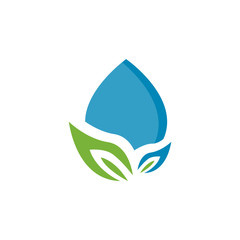 Eco Friendly Water Leaf logo design