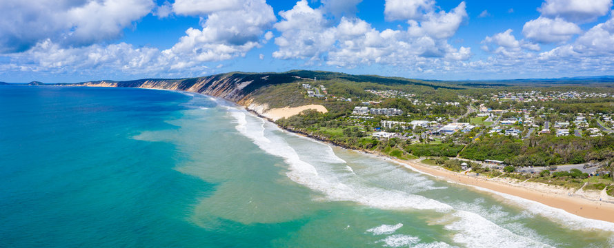 Panorama of the town of Rainbow Beach on a sunny day in QLD