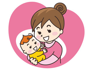 赤ちゃんと母親のアイコン