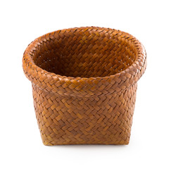 Empty Wicker baskets or bread basket isolated on a white background