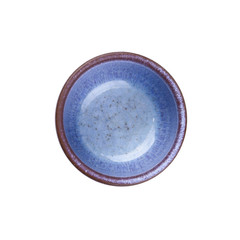 Ceramic black cup isolated on a white background Top view