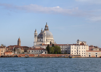 Venice city view with Basilica di Santa Maria della Salute.
