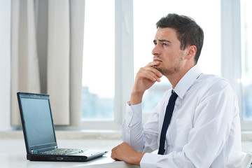 businessman working on his laptop