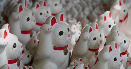 Obraz premium Gotokuji Shrine with lots of cat statues
