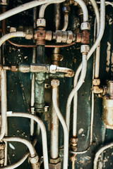 old pipes in old engine