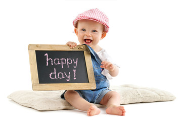 happy day - Baby mit Tafel