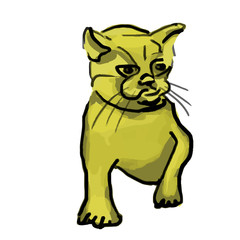 Obraz premium Vector hand drawn cute cat. Isolated illustration on white background