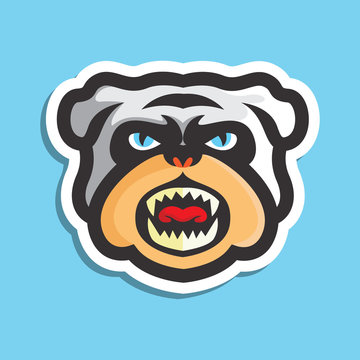 bulldog head logo vector sticker
