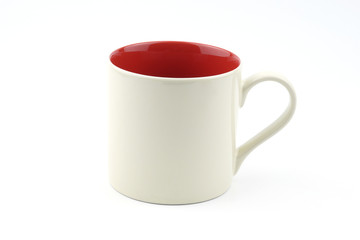White coffee cup isolated on white background
