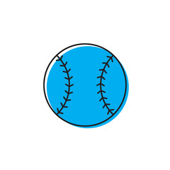 Baseball ball vector icon isolated on white background