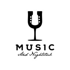 Guitar and glass logo design inspiration