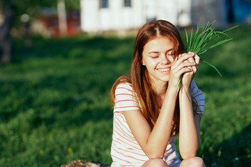 portrait of young woman in park