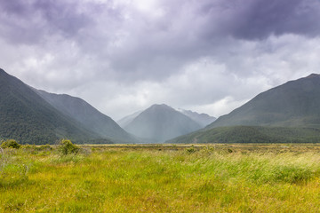Fototapeta premium dramatic landscape scenery Arthur's pass in south New Zealand