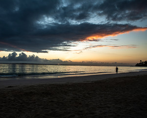 walking on the beach on Hawaii