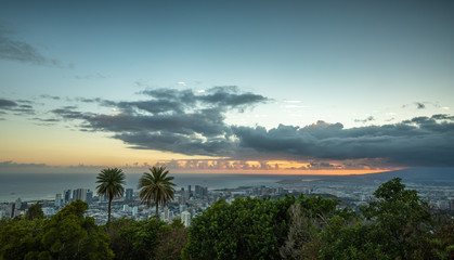 Honolulu sunset from Tantalus drive