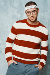 Fototapeta premium young man with soccer ball