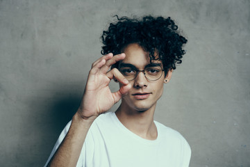 Fototapeta na wymiar young man with glasses
