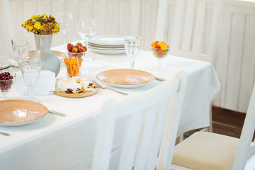 Yummy delicious starters serving on the table