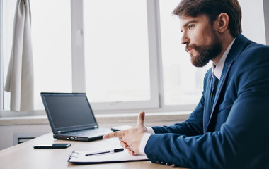 businessman working on laptop in office