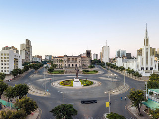 Independence square with City Hall and main Cathedral in Maputo, Mozambique