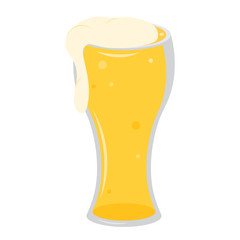 Glass of beer. Oktoberfest 2020. Element for logo, game, print, poster or other design project. Vector illustration.
