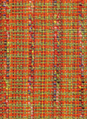 Multicolored handwoven  woolen fabric with pattern