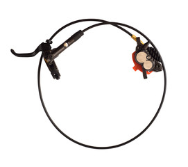 Bicycle brake isolated on white background.