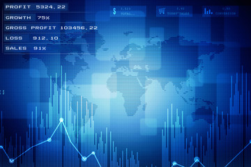 2d rendering Stock market online business concept. business Graph 
