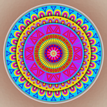abstract colorful mandala style graphic