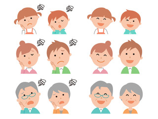 六人家族の表情 顔2