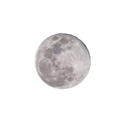 Full moon isolated over white background (Clipping path)