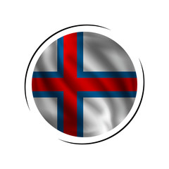 Waving Faroes flag, the flag Faroes, vector illustration