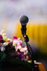 Mic and bokeh background, Seminar background, Meeting background.