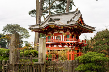 Temple in Japanese Tea Garden, Golden Gate park, San Francisco.