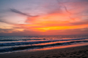 Naklejka na ściany i meble The sea and the light is very beautiful. Sunset Phuket Beach Thailand