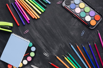 Bright stationery for creating art on dark background