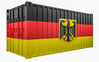 3D Illustration of Cargo Container with Germany Flag