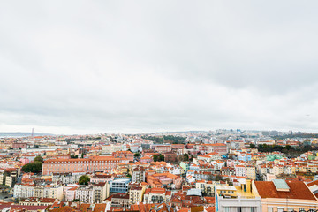 Fototapeta na wymiar Lisbon, Portugal.- February 11, 2018: Street view of downtown in Lisbon, Portugal, Europe
