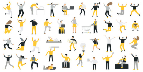 Set of business people flat icons. Flat style modern - 279311130