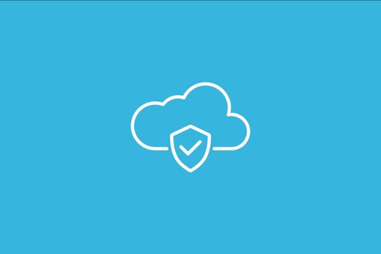 Cloud Security Line Icon Animation with Alpha stock video