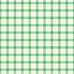 Green Gingham pattern. Texture for - plaid, tablecloths, clothes, shirts, dresses, paper, bedding, blankets, quilts and other textile products. Vector illustration EPS 10