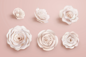 Paper camellia flowers