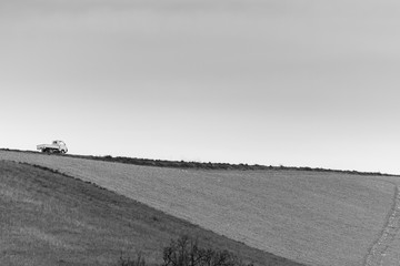 pristine Tuscan countryside landscape in the morning