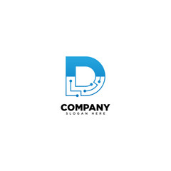 Fototapeta premium Technology Letter D - vector logo