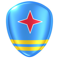 3d rendering of an Aruba flag icon.