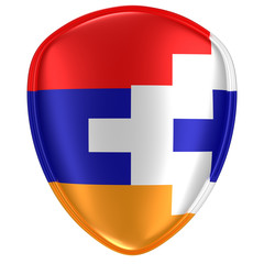 3d rendering of a Nagorno-Karabakh flag icon.