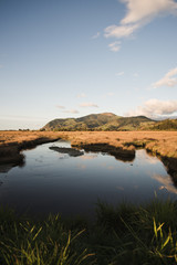 sunset over the lake