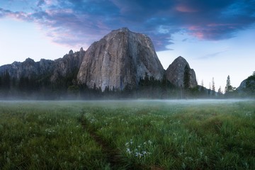 Cathedral Rocks and Cathedral Spires are a prominent collection of cliffs, buttresses and pinnacles located on the south side of the Yosemite Valley in California’s Sierra Nevada Mountains, USA © Michal